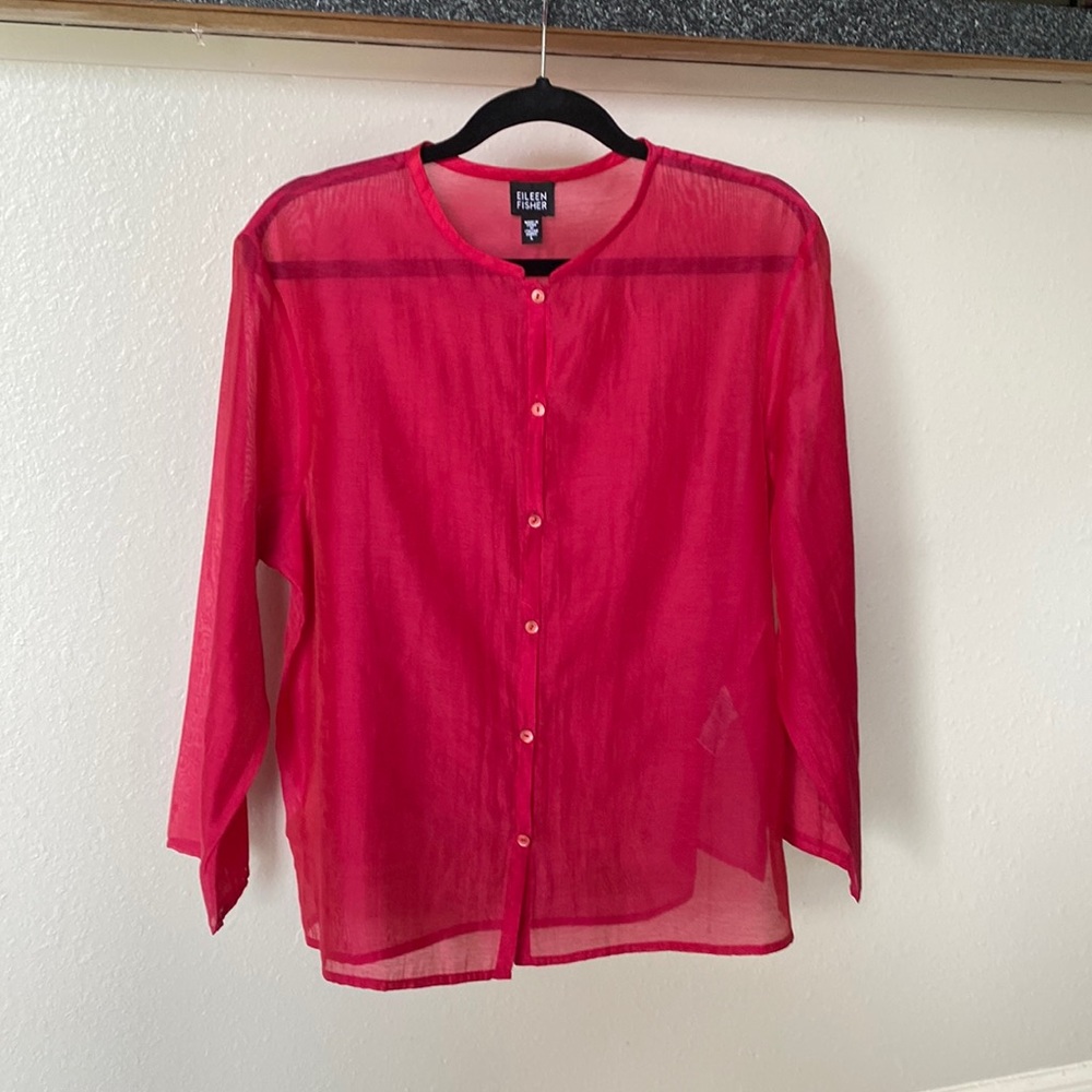 Eileen Fisher Sheer Blouse
